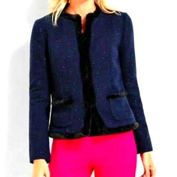 Talbots Wool Faux Fur Blazer 10 - Picture 1 of 8